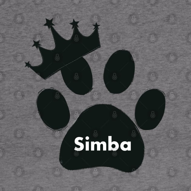 simba cat name made of hand drawn paw prints by GULSENGUNEL